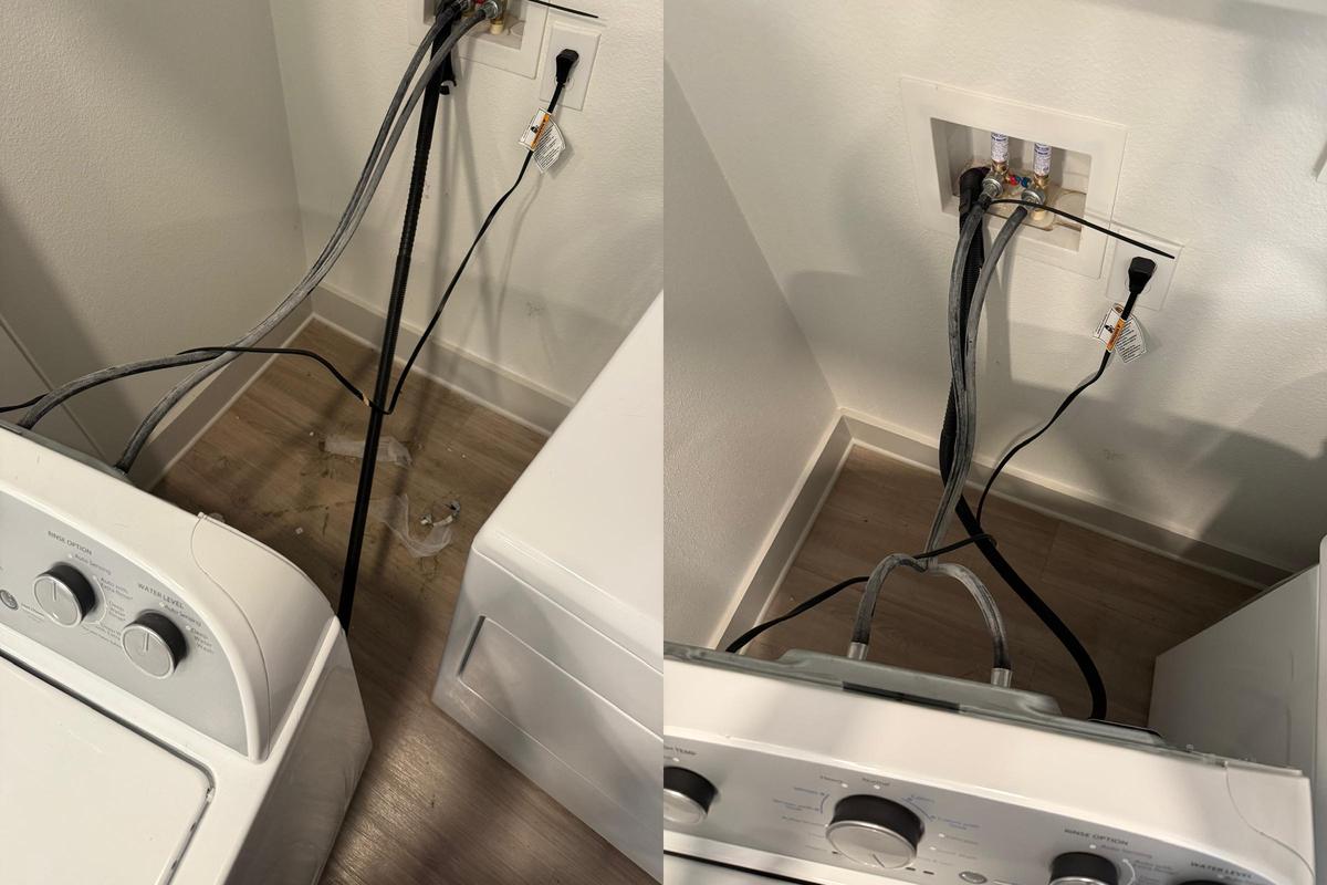 Laundry room before and after cleaning