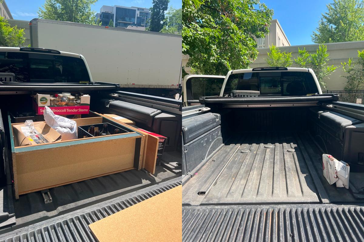 Truck bed before and after moving help
